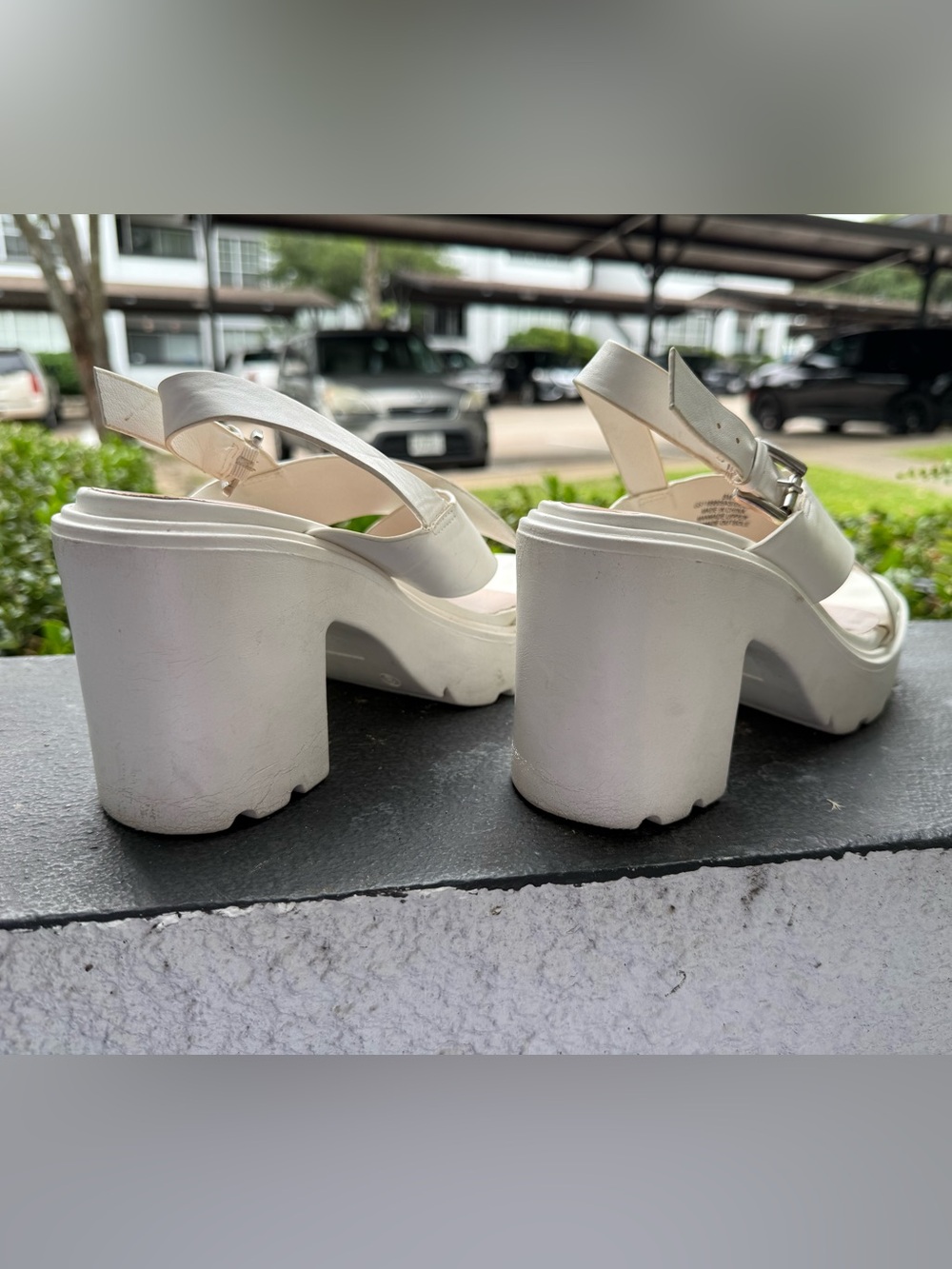 Altar'd State White Platform Slingback Heels - Picture 4 of 8